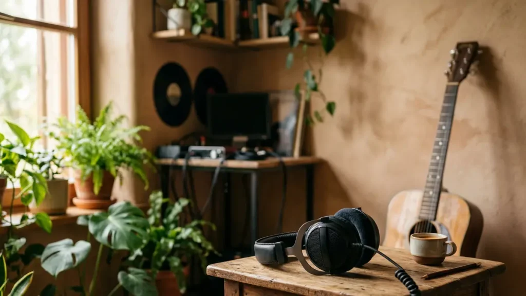 Best Studio Headphones by Music Genre for acoustic and folk music with guitar in natural light