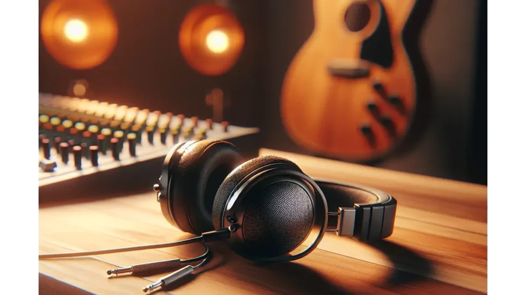 Best Studio Headphones by Music Genre for rock music with electric guitar in studio background